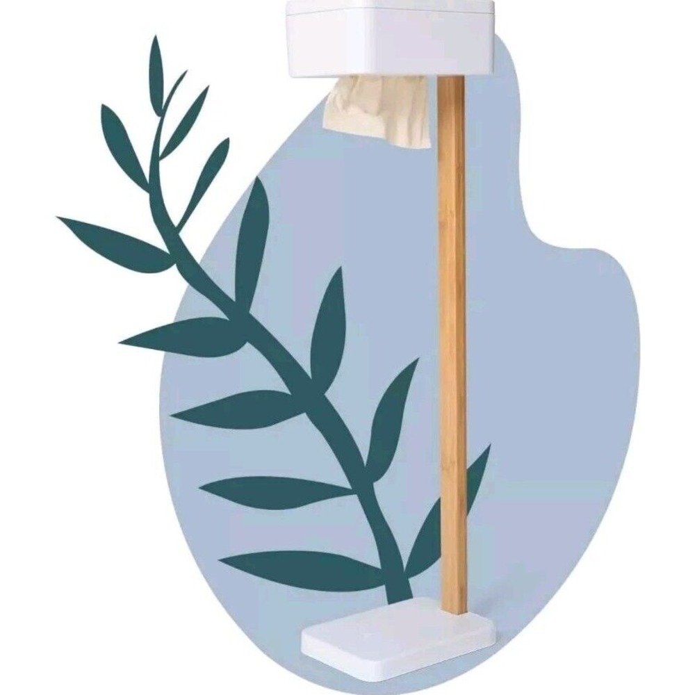 TUSHY Bamboo Stand Toilet Tissue Dispenser w/ 8 Box Refills‎ Flushable Soft